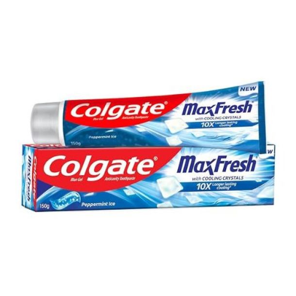 Colgate MaxFresh Toothpaste, Blue Gel Tooth Paste Peppermint Ice